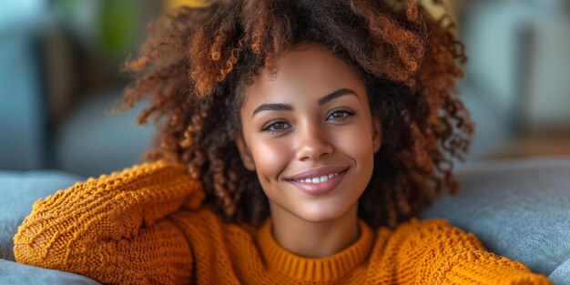 CloseUp of Person Sitting on Couch