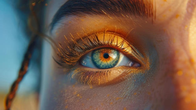 CloseUp of Persons Eye With Long Lashes