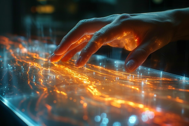 Photo closeup of a persons hand typing on a keyboard