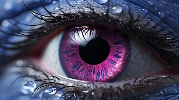 Photo closeup of persons pink eye