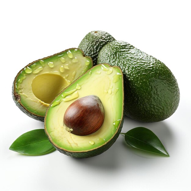 closeup photo of avocado fruit on isolated white background