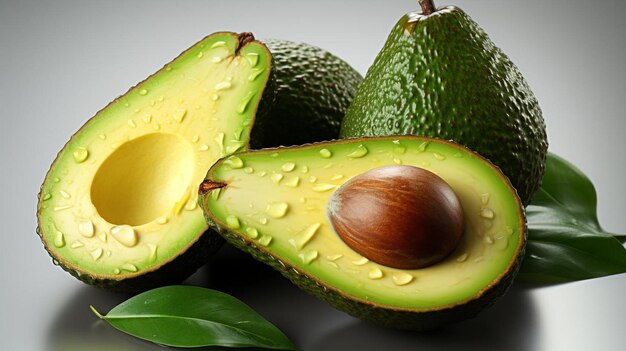 closeup photo of avocado fruit on isolated white background