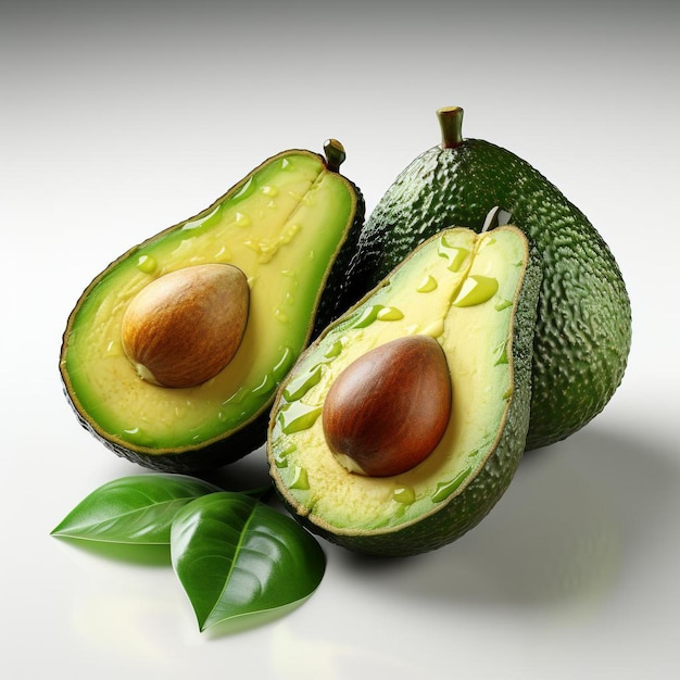 closeup photo of avocado fruit on isolated white background