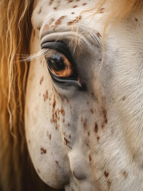 Closeup photo of a beautiful horse