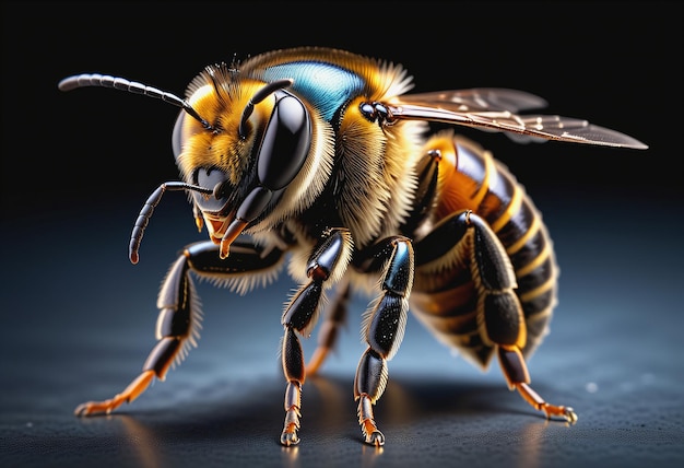 Closeup photo of a bee