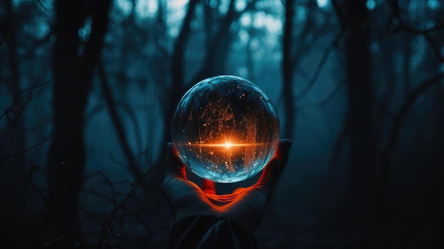 closeup photo of crystal ball with mysterious mist