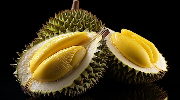 closeup photo of durian fruit on an isolated background