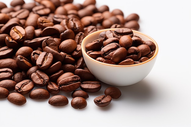 CloseUp Photo of a Dynamic Coffee Bean on a Clear White Background AI Generated