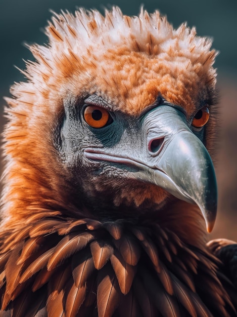 Closeup photo of a ferocious vulture