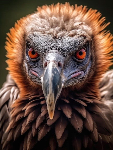 Closeup photo of a ferocious vulture