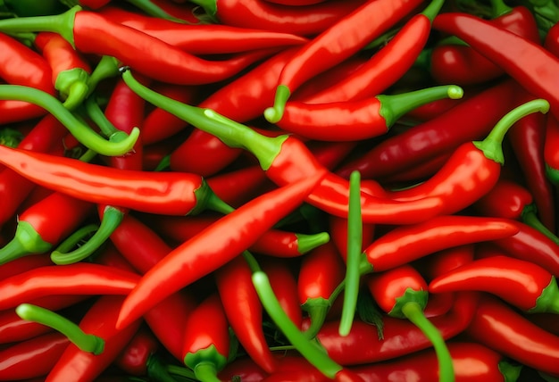 Photo closeup photo of fresh red chilies