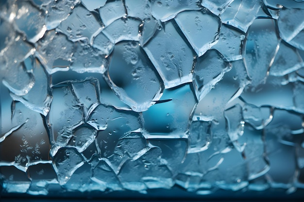 Photo closeup photo of frost patterns forming on a window pane nature's winter artwork