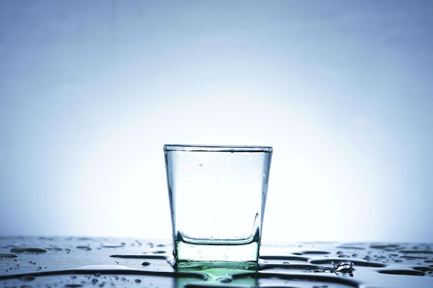 Closeup photo of a glass of water