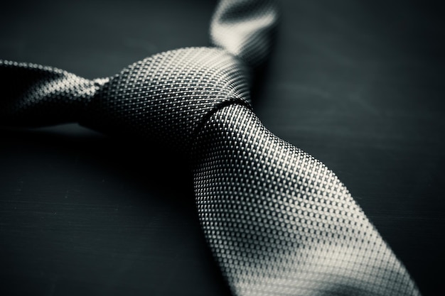 Closeup photo of grey men's tie