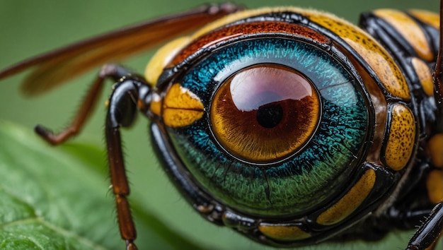 Photo a closeup photo of an insects eye showcasing its complex structure