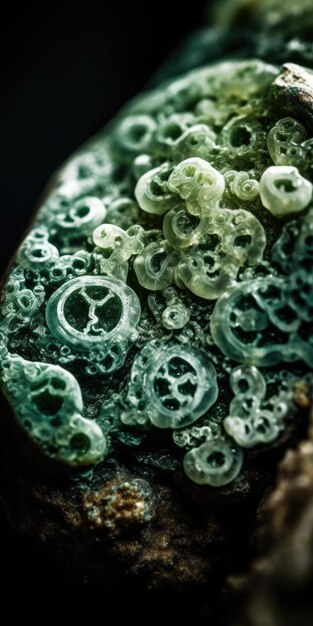 Closeup photo of jade macro generative ai