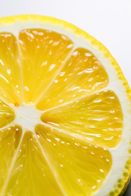 Closeup photo of a lemon cut in half