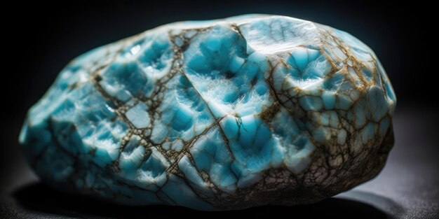 Closeup photo of the mineral turquoise macro generative ai