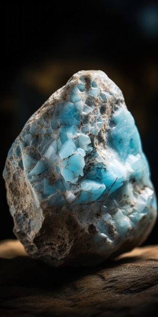 Closeup photo of the mineral turquoise macro generative ai