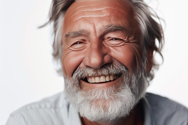 A closeup photo portrait of a handsome old mature Ai generative