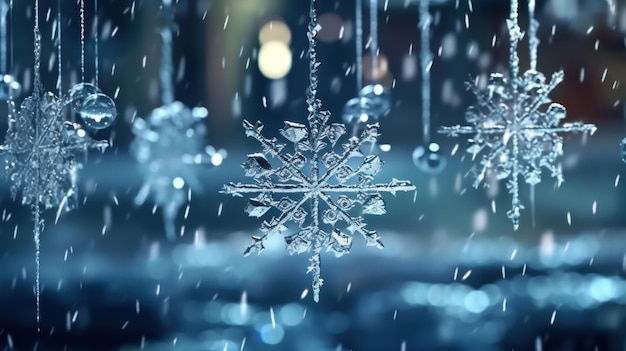 closeup photo of snowflakes