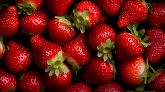 Photo closeup photo of strawberries background strawberry assortment