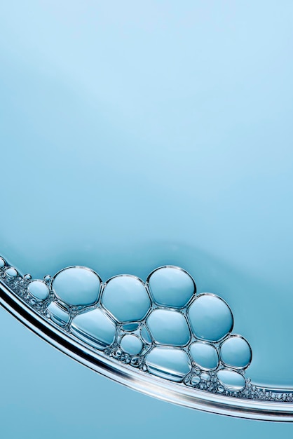 A closeup photo of water droplets that can be used in science medicine ingredients beauty design