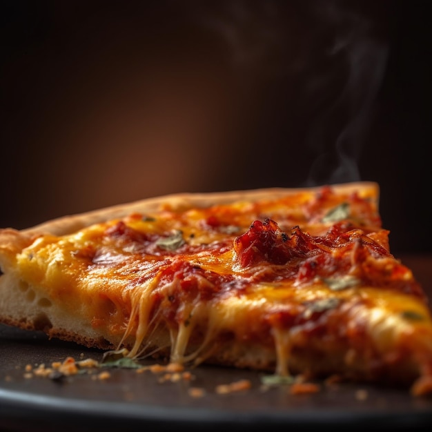 Фотография крупным планом изысканной пиццы с соблазнительными начинками.