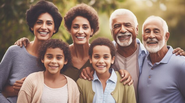 A closeup photograph of a multigenerational family symbolizing the strength of community and popul