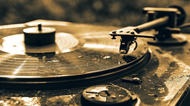 Closeup photography of a vintage record player