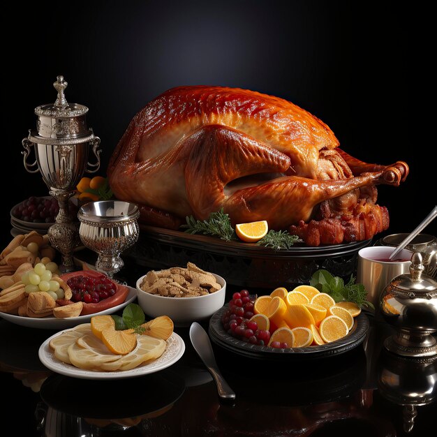 A closeup photorealistic Food Image Thanksgiving Day thanksgiving food