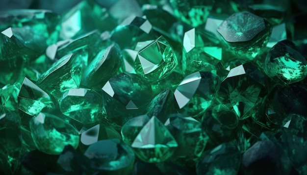 Closeup of a pile of green crystals