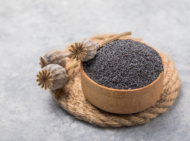 closeup of pile of poppy seeds