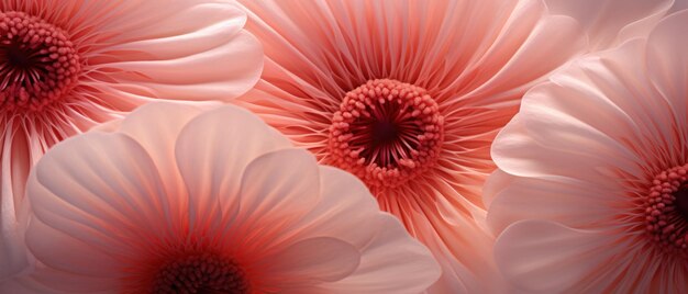 Closeup of pink anemone flowers in bloom vibrant and delicate AI Generative