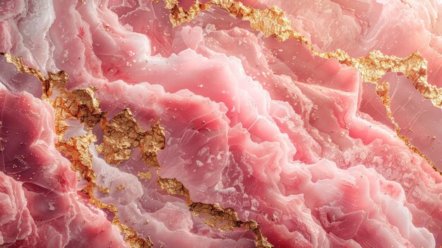 CloseUp of Pink and Gold Marble