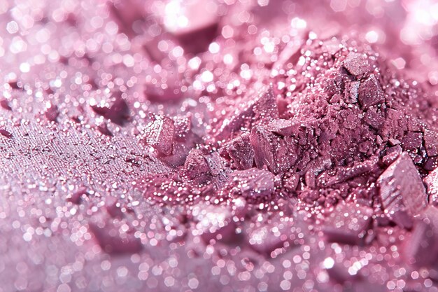 Photo closeup of pink rhodonite dust with shimmer effect