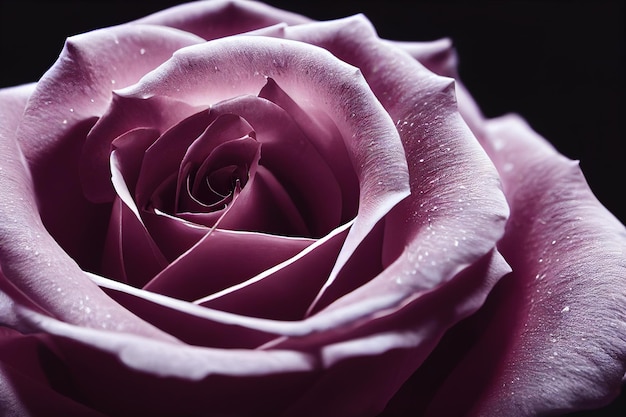 Крупный план кнопки розовой розы на темном фоне