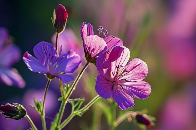 Closeup of a pink wildflower