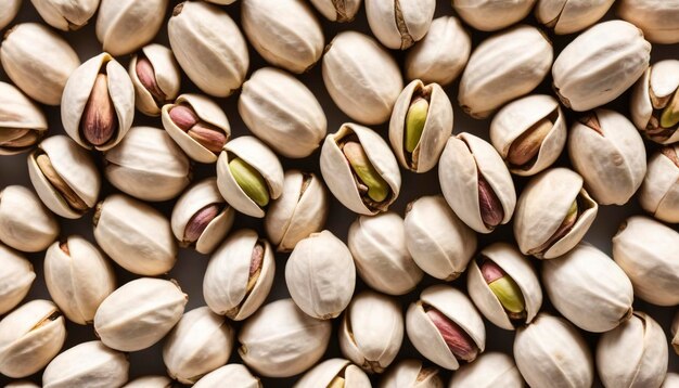 Closeup pistachios nut dry roasted and salted with basket weave solated on white background