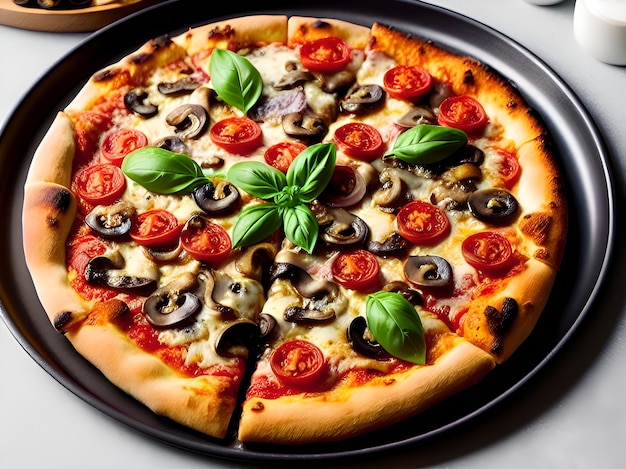 closeup of a pizza truffle on a dish