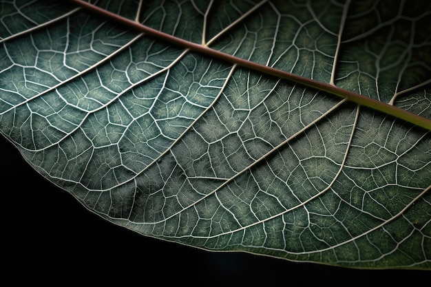 Closeup of plant leaf with intricate and delicate patterns visible