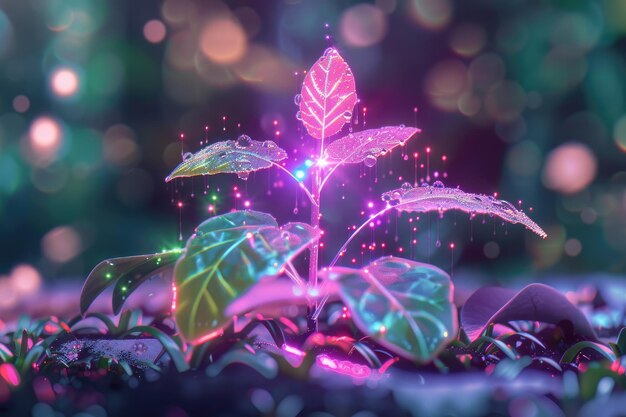 Photo closeup of plant with bright light in background