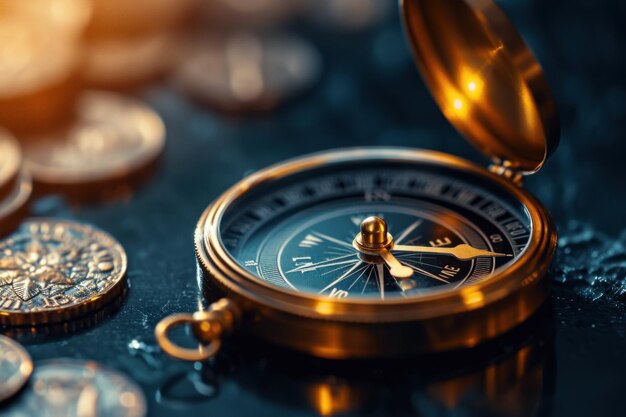 CloseUp of a Pocket Watch on a Table