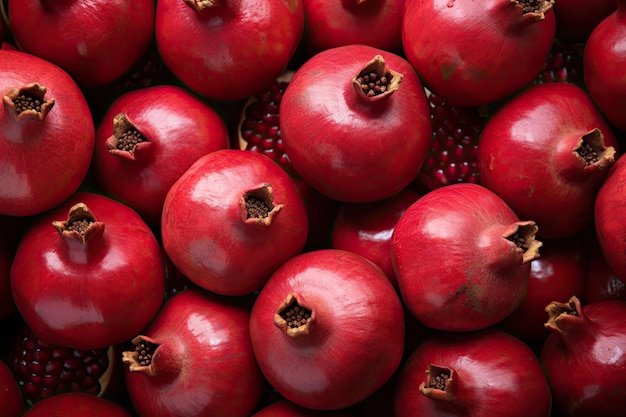 Closeup of a pomegranate group with background