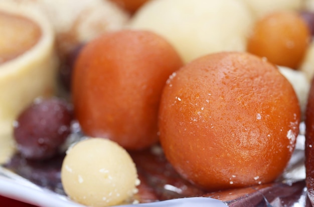 Closeup of popular Bangladeshi sweetmeats