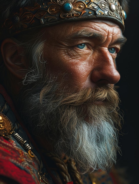 Photo closeup portrait of atilla the king of the huns