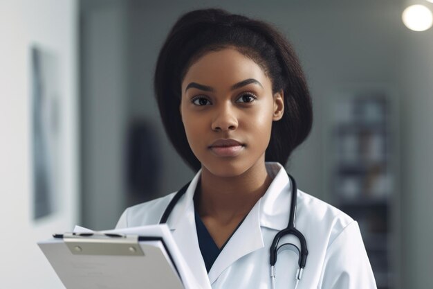 Closeup portrait of a beautiful and compassionate medical assistant in her office