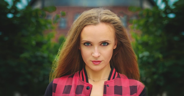 Closeup portrait of a beautiful girl