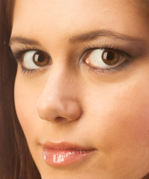 Photo closeup portrait of a beautiful woman