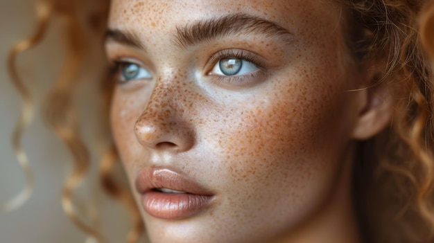 Closeup portrait of a beautiful young girl